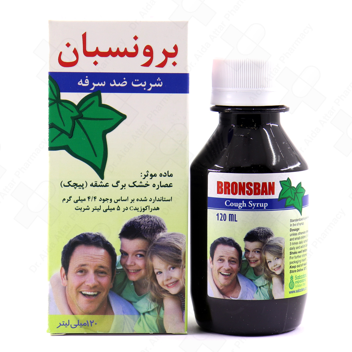 IMG_7225.jpg شربت گیاهی ضد سرفه برونسبان سبز دارو 120 میلی لیتر - Image 1