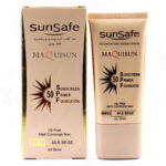 کرم ضد آفتاب کرم پودری و پرایمری SPF50 سان سیف بژ ابریشمی 40 میلی لیتر